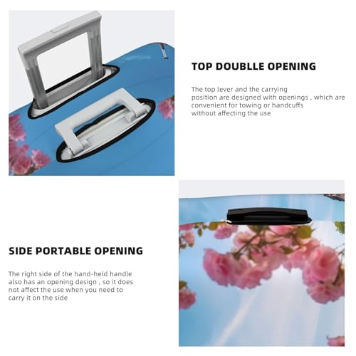 Paris Eiffel Tower With Flowers Luggage Cover Stretch Washable Suitcase Protector Suitcase Cover Anti-Scratch Luggage Sleeve Elastic Suitcase Case Protector Baggage Cover Fits 18-32 Inch4