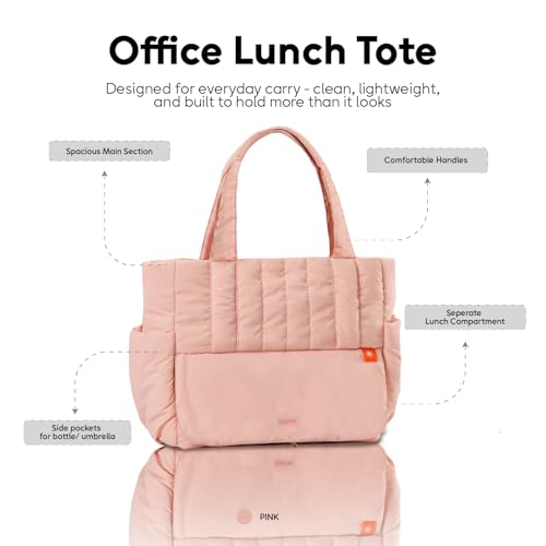 Image of Bayne Large Size Tote Bag with Lunch Compartment | Laptop Bags for Women Office Use | Waterproof Handbag for Women | Elegant Office Bags for Woman | Office Bag for Woman
