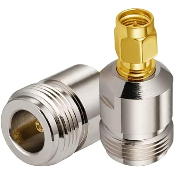 Vecys SMA Male to N-Type Female Adapter for Wi-Fi Antenna Cable WLAN Wireless Wi-Fi Router (2 pieces).