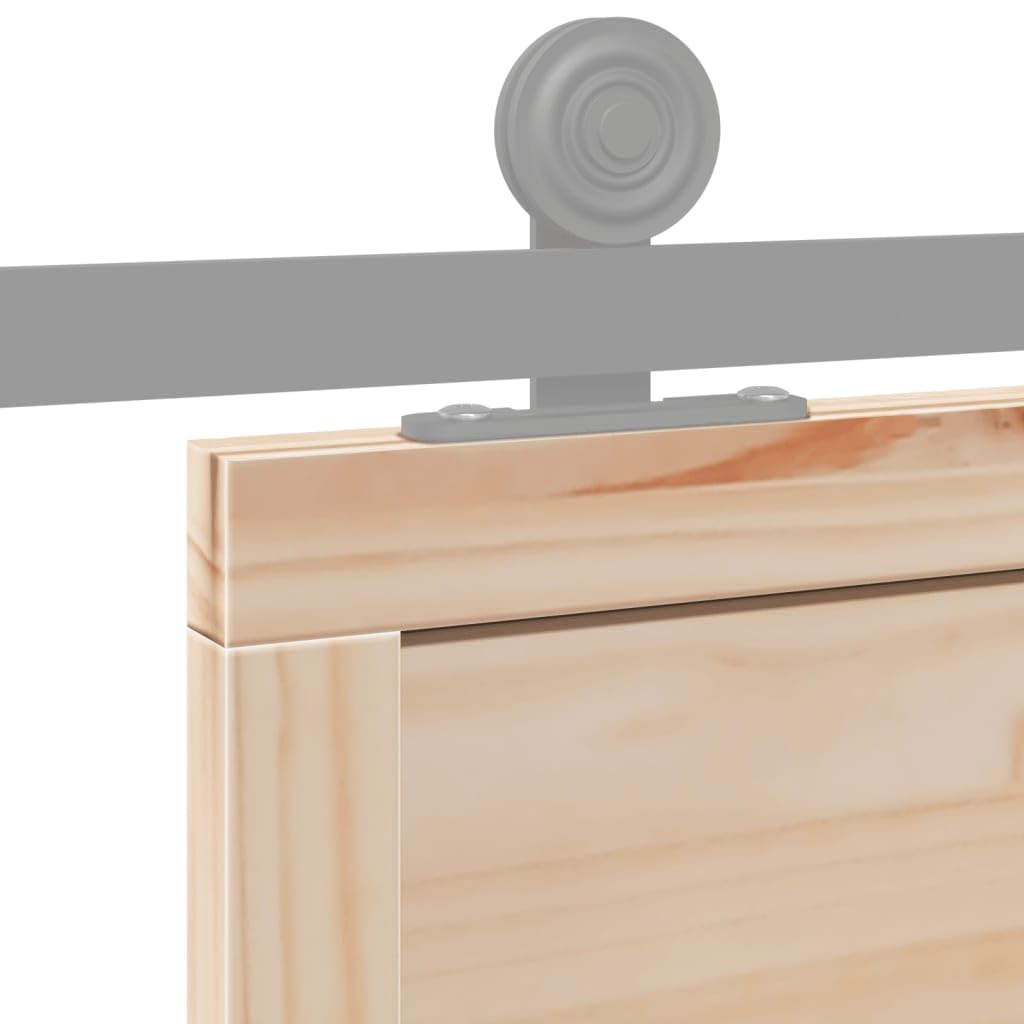vidaXL Puerta de Granero Corredera en Madera Maciza de Pino 80x208 cm para Baño y Hogar