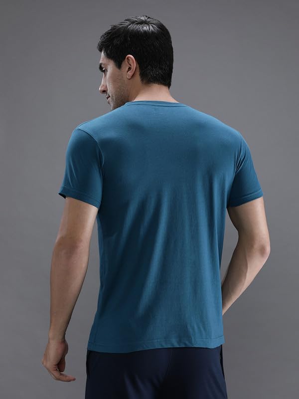 Image of CROCODILE Men Solid Sport Fit T Shirt | Round Neck | Short Sleeve | Regular Length | Basic Casual Pull On Topwear Grey Melange