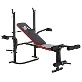 HOMCOM Banco de entrenamiento de pesas ajustable multifunción para entrenamiento de cuerpo completo entrenamiento en casa gimnasio fitness levantamiento...