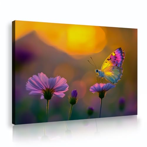 Affiche d’insectes et photos de fleurs violettes grand format 80x120cm pour chambre