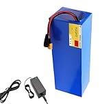 HJGHY 48V 10Ah 12Ah 15Ah Lithium-ion Battery 48V 20Ah Lithium Battery Pack 48 Volt 18Ah 25Ah PVC Li-ion Batteries with Charger for 0-1000W Motorcycle Scooter Motor,Xt90,48V 8Ah