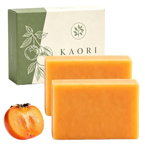Kaori Deodorizing Persimmon Soap for Old People Smell Moisturizing Mature Skin Renewing & Purifying Body Wash Persimmon Soap for Body Odor with Natural Persimmon Extract for Men & Women