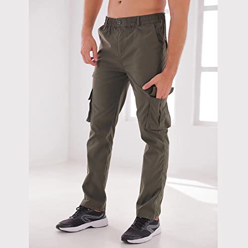 Men Outdoor Cargo Pant Lightweight Tactical Pant Hiking Jogger Classic Fit Multi Pockets4