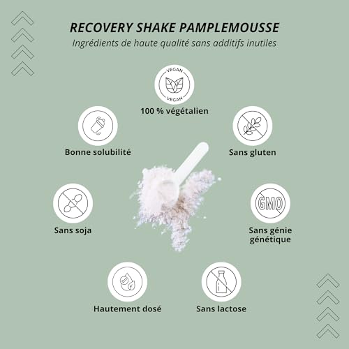 Nutri + Boisson de récupération sport - Post Workout Recovery Shake - Complément post-entraînement Végan - 1 kg de poudre boisson post effort - Pamplemousse - Protéines - BCAA - Créatine – Image 5