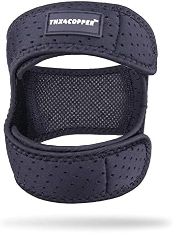 Thx4COPPER Compression Dual Patella Knee Brace for Pain Relief, Adjustable Knee Strap Support for Running, Jumper, Gym Exercise, Arthritis, Tendonitis, Injury Recovery, Joints and Muscles-S/M