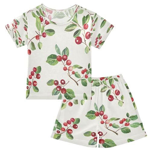 senya Short Sleeve Pajamas Sets Summer Cotton Sleepwear Lingonberry Pattern