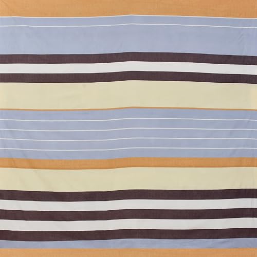 Image of Blue Strip 300 TC Cotton Feel Glace Cotton Flat Printed Queen Size Double Bed Bedsheet with 2 Pillow Covers,Size- 90 x 100 Inches