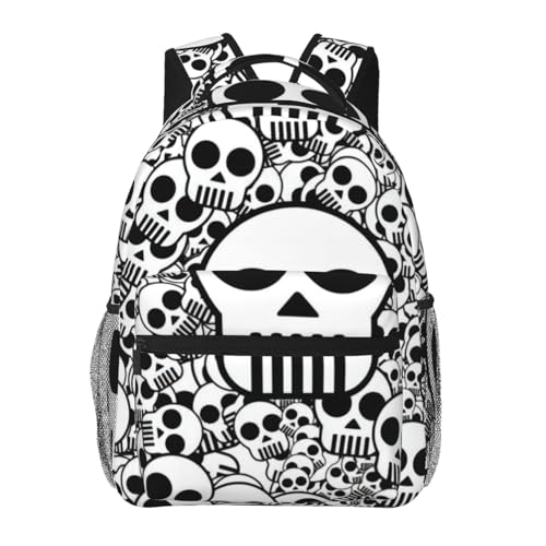 Sac à dos de voyage léger avec rangement multi-poches noir et blanc