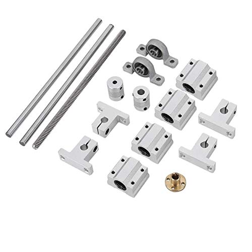 Lysee 3D Printer Parts & Accessories - New-T8 Lead Screw Kit with Shaft Coupling 400mm Horizontal Optical Axis 8mm Lead Screw Dual Rail Slide 3D Print Accessories