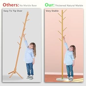 Heavy Duty Coat Rack with Natural Marble Base, Freestanding Metal Coat Stand with 8 Hooks, Modern Stable Coat Hanger Tree for Bags, Jacket, Clothes, and Hats, Gold Metal Heavy Duty Coat Rack with Natural Marble Base Freestanding Metal Coat Stand with 8 Hooks Modern Stable Coat Hanger Tree for Bags Jacket Clothes and Hats Gold Metal