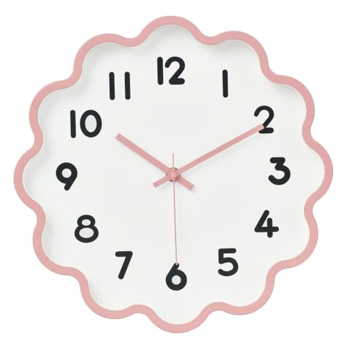 Image of HZDHCLH Wall Clocks Battery Operated 12 Inch Cloud Shaped Wall Clock Silent Non Ticking Modern Decorative Clock with 3D Numbers for Bedroom Living Room Nursery Classroom Pink
