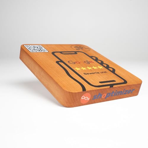 Shoptimizer Google Bewertungs-Tool aus echtem Holz mit NFC & QR-Code – handgemacht in Österreich – voreingerichtet für sofortigen Einsatz – für mehr Kundenbewertungen (Holz)