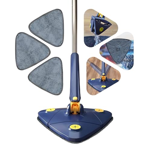 CASA MARIA Set di mocio triangolare facile da spremere, rotazione a 360 gradi, microfibra premium 2 più 1.