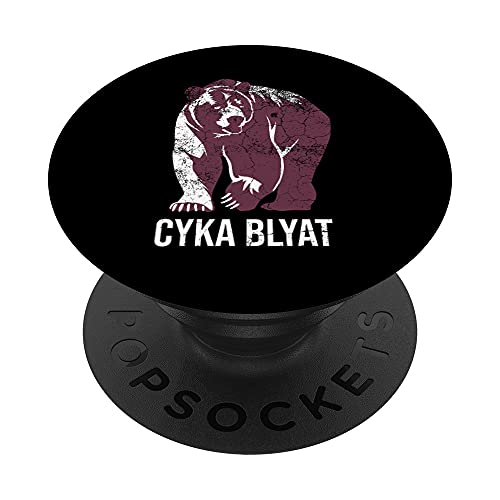 Funny Cyka Blyat Bear Russia Funny Meme Quotes Moscow PopSockets PopGrip Intercambiabile