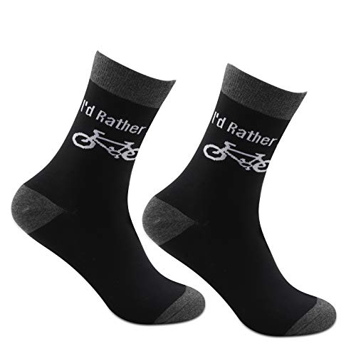 Lustige Fahrradsocken für Radfahrer, 2 Paar „I'd Rather Be Biking“ Cover