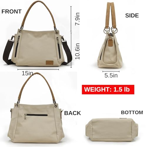 Cappadocia Vintage 3230 Phaselis Women's Black Canvas Shoulder and Handbag - Water Resistant, Multi-Pocket2