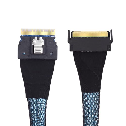 Micro SATA Cables MCIO ?PCI-E GEN 5 74 Pin Male to SFF-8654 SlimSAS 8i 74 Pin Male Extender Cable -70CM