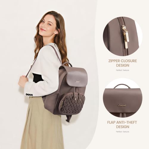 Image of LOVEVOOK Mini Backpack for Women, Zipper Closure Small Backpack Purse for Travel, Work Backpack Daypack With Anti-theft Pocket Mini Bag for College Shopping
