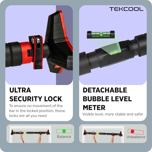 Image of TEKCOOL Pull Up Bars for Home Workout -Chin Up Bar Gym Accessories for Men Door Way Adjustable Hanging Rod Without Screw, Anti-Skid Grip, Strength Training Exercise Bar- Pullup Bar'
