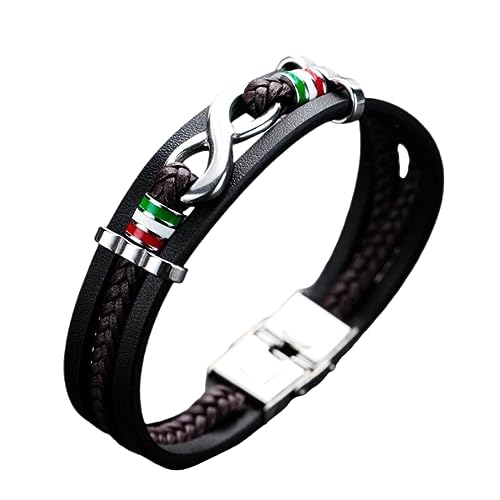 Bracelets pour hommes en cuir tressé multicouches anniversaire