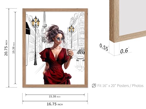 Image of Poster Master Lady in Red Print - Fashion Poster - Paris Designer Art - Modern Wall Design - Chic Gift for Women & Fashionista - Glam Decor for Bedroom or Girl's Room - 16x20 Beige Framed