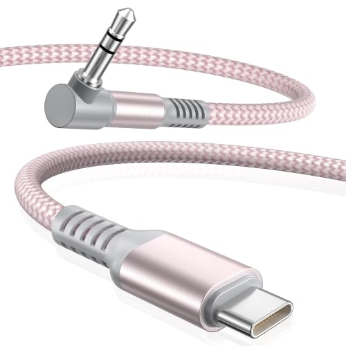 Elebase iPhone 17 Aux Cable 4FT,USB C to Right Angle 3.5MM Audio Adapter