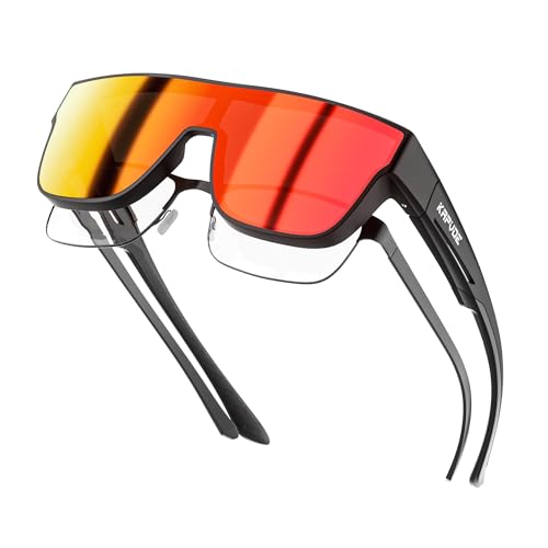 KAPVOE Sovraocchiali da Sole Donna Uomo Occhiali da Sole Quadrati UV400 Protezione Montatura in TR90 Fit over Glasses Sunglasses Ciclismo Sport Glasses Golf