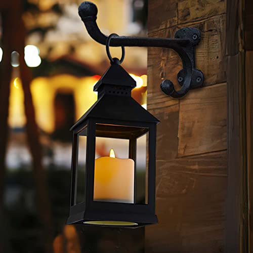 Yongmao Vintage Lantern Decorative Led Flickering Flameless Candle With Timer, Battery Powered Led Decorative Hanging Lanterns For Indoor Outdoor Garden Yard Home Decor(2 Pack) #TOP1