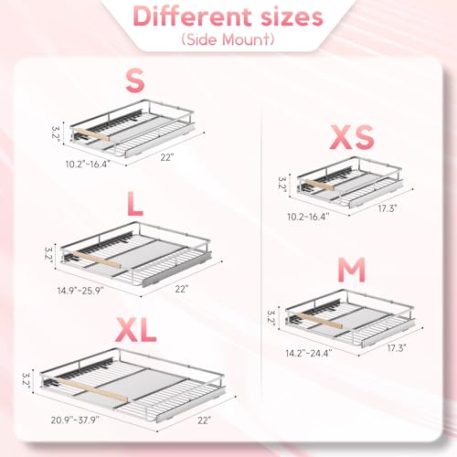 taiheis Bottom Mount Pull Out Cabinet Organizer，Expandable Pull Out Drawers for Kitchen Cabinets，（10.2~16.4" W x 17.3"）2Pcs Slide Out Drawers by taiheis - Image 2