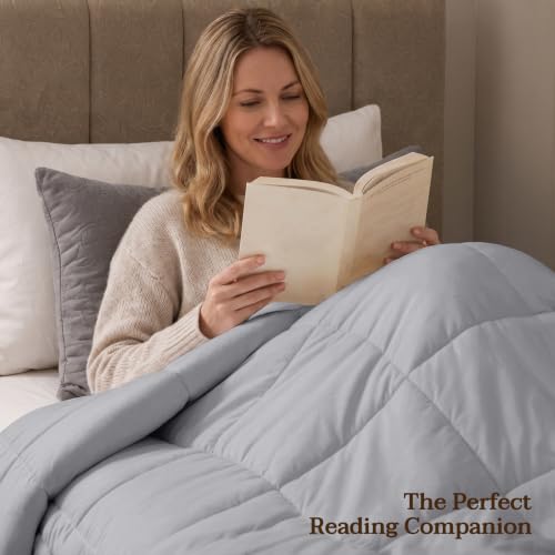 Image of Utopia Bedding Duvet Insert, Twin Comforter 64 x 88 Inches, Light Grey