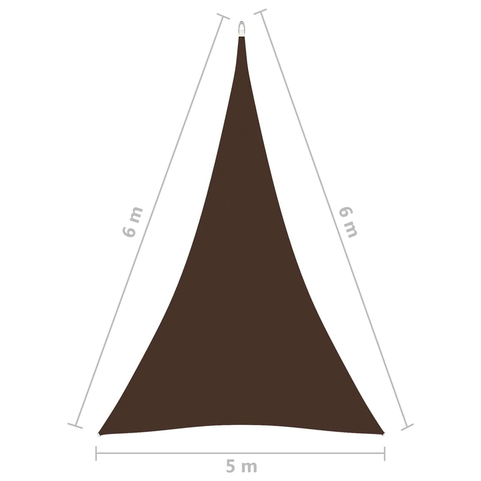 Parasole a Vela Oxford Triangolare 5x6x6 m Marrone,Tenda a Vela Impermeabile Rettangolare Vela Ombreggiante Parasole Protezione Raggi UV per Esterno Giardino terrazza