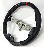 REVESOL Sports Steering Wheel for 2011-2017 WRANGLER JK RUBICON (Hydro-Dip Carbon Fiber/Red Ring)