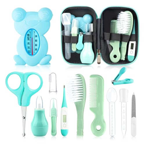 Image of Baby Grooming Kit, Infant Safety Care Set with Hair Brush Comb Nail Clipper Nasal Aspirator,Baby Essentials Kit for Newborn Girls Boys
