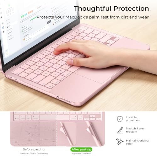 Image of EooCoo for MacBook Neo Case 13 inch 2026, 100% Match Color, 3 in 1 Kit | Blush Clear, Anti-Fingerprint & Scratch & Crack, Sturdy, Mac Neo Accessories, Ready for School, Work & Travel