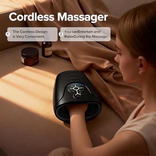 Image of AERLANG Hand Massager Hand Massage Machine with Heat and Compression Birthday Gifts for Women Husband Gifts Electric Hand Massager for Arthritis and Carpal Tunnel Cordless Massagers