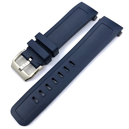 Bracelet montre caoutchouc fluoré 22mm IWC Aquatimer IW3568 silicone noir bleu