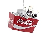 Misura circa 6,7 cm Coca-Cola Kurt Adler Polar Bear Cub in Coca-Cola Cooler Ornament, 6,75 cm