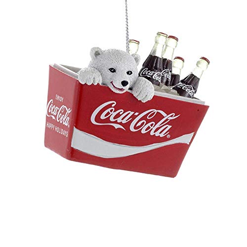 Splendidamente dettagliato Coca-Cola Kurt Adler Polar Bear Cub in Coca-Cola Cooler Ornament, 6,75 cm