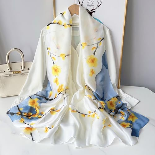 Image of Printed Poly Silken feel Scarf Stole for Women | Stylish, Soft, & Lightweight | Satin Feel Neck Scarf, Hair Scarf, Head Scarf for Women