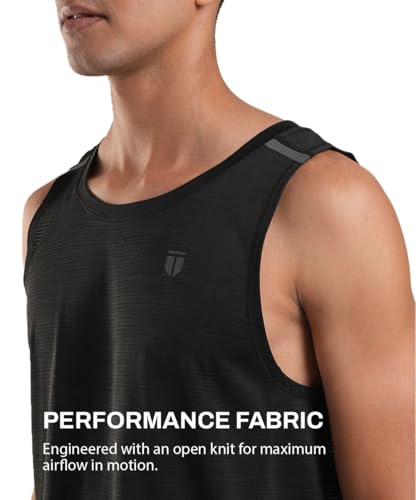 Image of TEGO Men's Pacer Tank | Lightweight Ultra-Breathable Running Tank | Moisture-Wicking | Athletic Fit | Chafe-Free Seams | Reflective Details | 100% Polyester Gym Tank Top