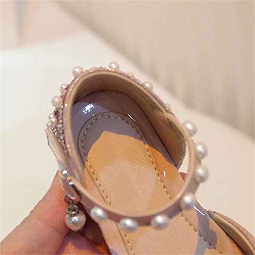 Toddler Baby Girl Shoes Breathable Shoes Bow Pearl Sandals Baby Girl Soft Shoe Cover Sandals for Toddler Size 4 Sandals (Pink, 7 Infant)2