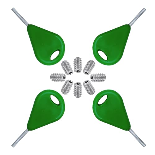 57lilina 4pcs Surf Fin Key & Screws for Surfboard Sup Kayak Longboard Surfing Paddleboard Surf Paddle Board, Fins Replacement Install Remove Tool Accessories Green