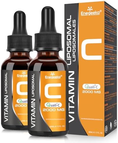 Liposomales Vitamin C 2000 mg Tropfen | Hochdosierte Vitamin C Formel für Optimale Aufnahme | Flüssiges Vitamin C | GVO-frei | Vegan | pH-neutral (60 ml (2er Pack))