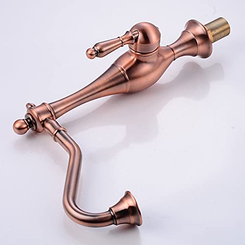 Robinet d'évier à poignée unique rouge bronze pour grand bac - 6
