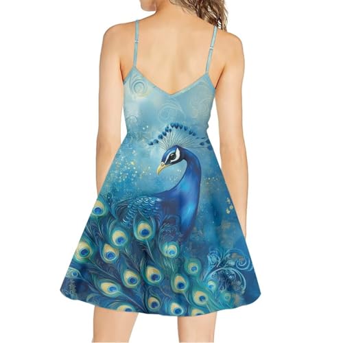 Image of Biyejit Women Casual Loose Dress Strap Long Summer Beach Swing Dress