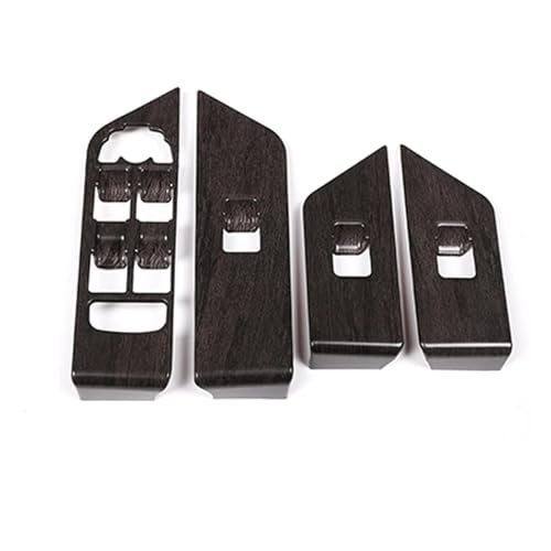 NXHADAZ ランドローバー レンジローバー イヴォーク 2012-2018 対応 ドアウィンドウボタンパネルカバートリム ABSガラスリフト装飾アクセサリー LHD(Oak grain)