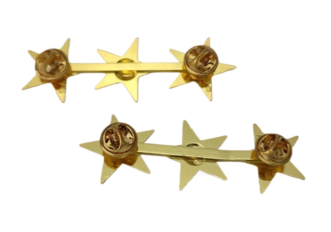 Reproduction WW2 US OFFICER 3 STAR LIEUTENANT GENERAL RANK BADGE PIN golden